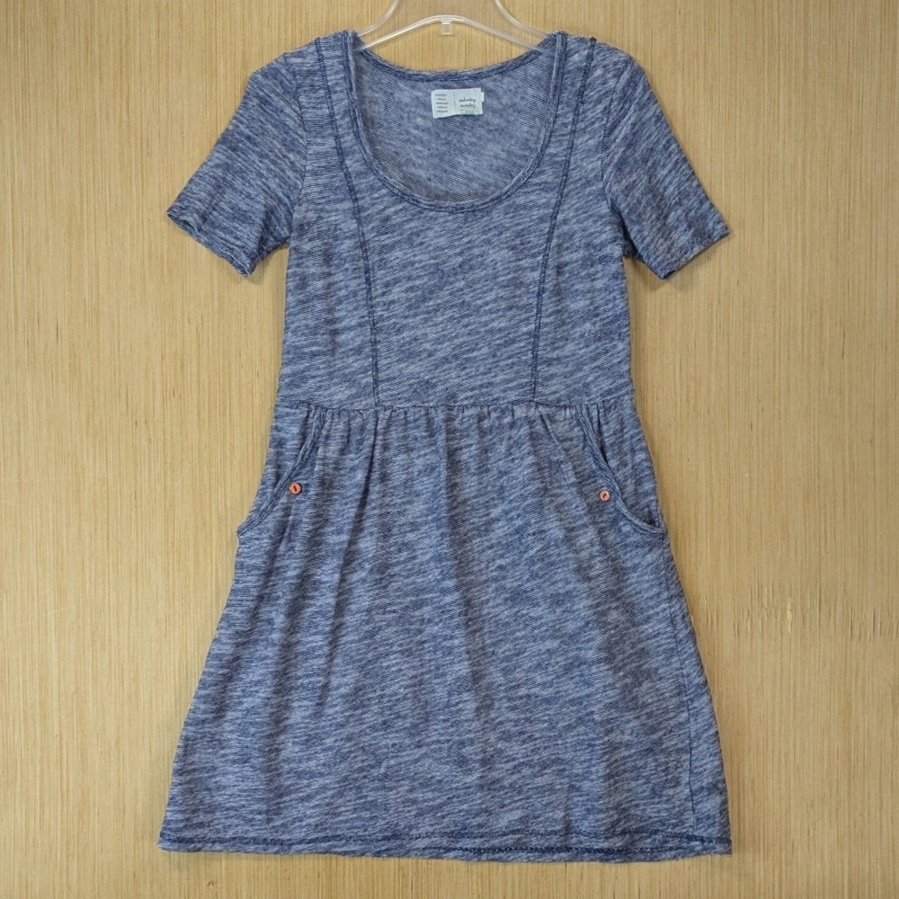 Saturday Sunday Anthropologie Preppy Twee Minimalist Chic Blue Knit Dress Small
